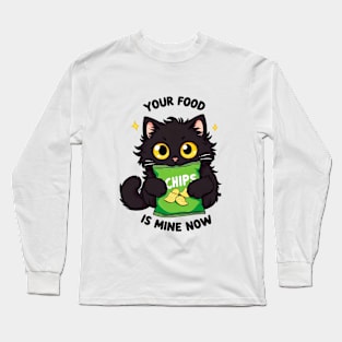 Hungry Funny Cat Long Sleeve T-Shirt